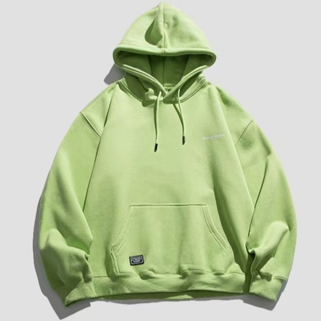Green hooded sweatshirt with pockets